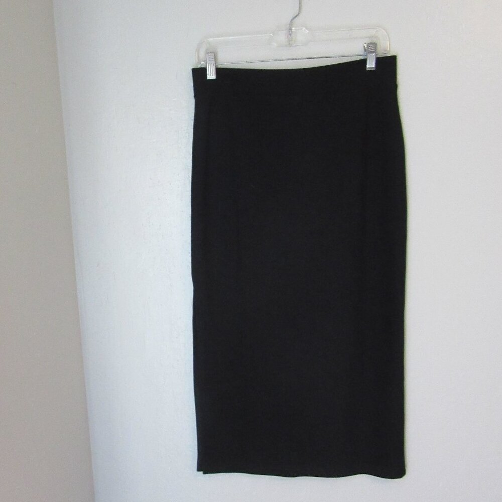 Mary Wyatt Black Straight Side Slit Back Zip 14 Skirt